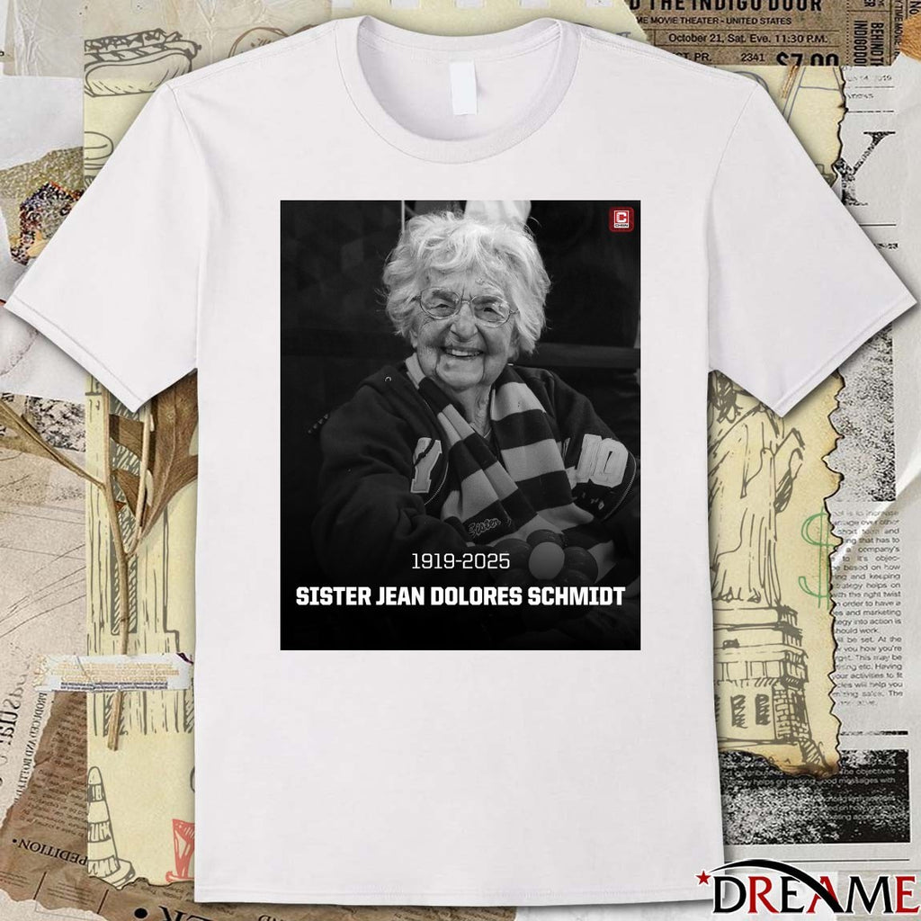 Loyola University Chicago Announces Sister Jean Dolores Schmidt Has Passed Away 1919 – 2025 Poster t-shirt