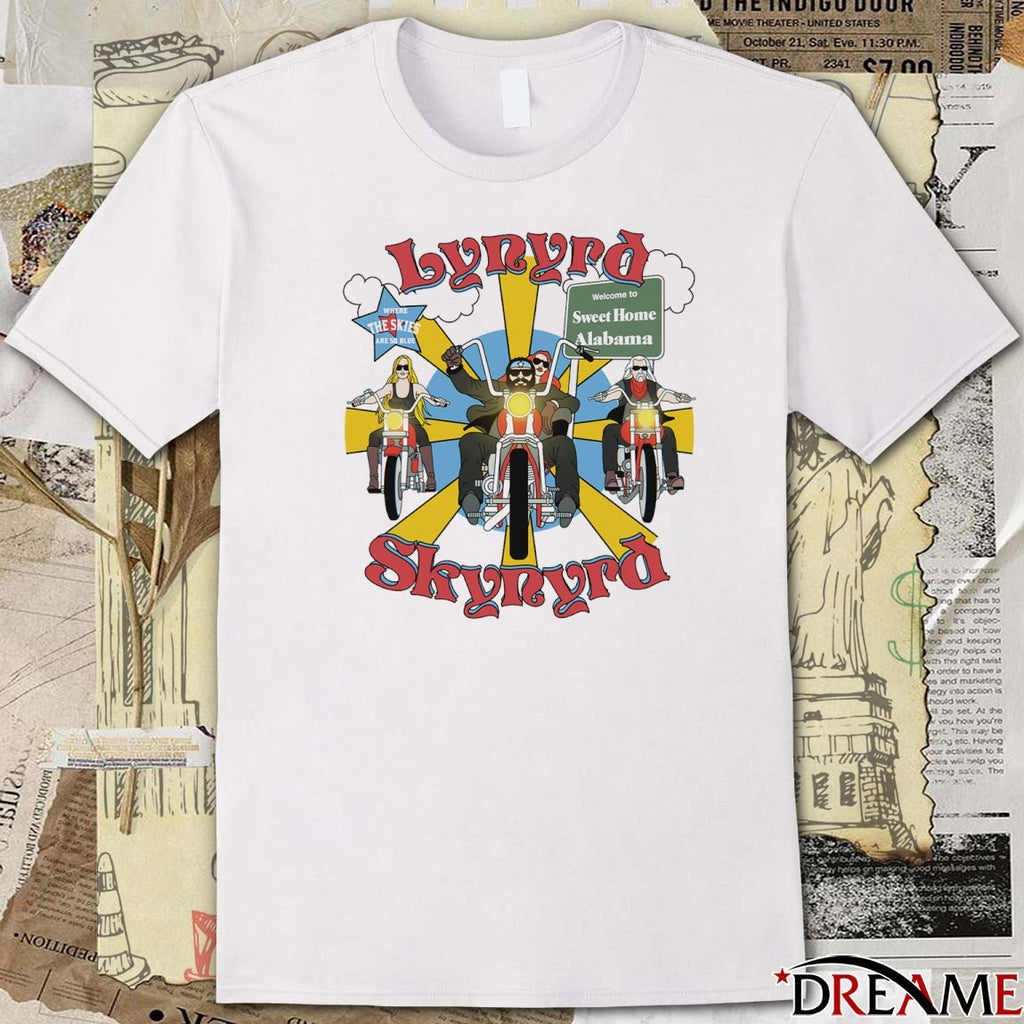 Lynyrd Skynyrd Road Trippin Welcome To Sweet Home Alabama Where The Skies Are So Blue t-shirt