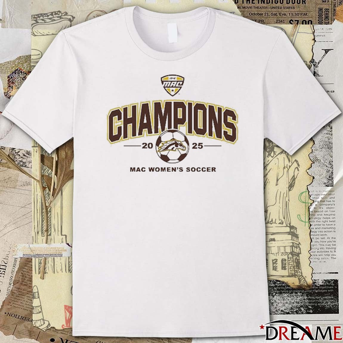 MAC Women’s Soccer Champions 2025 Western Michigan Broncos White Summit Sportswear t-shirt