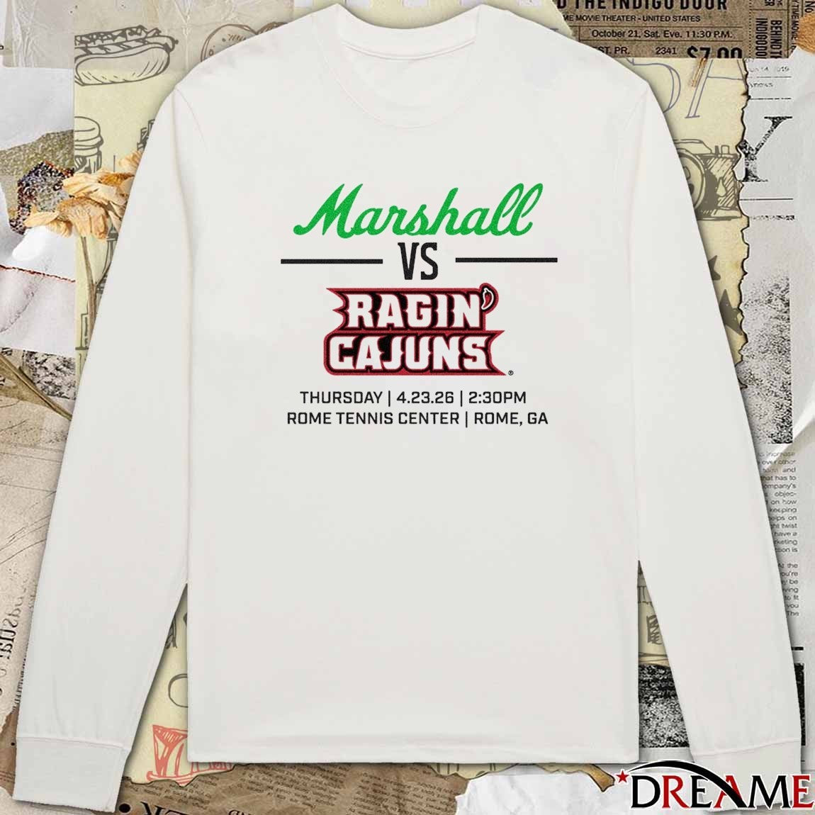 Marshall vs. Ragin’ Cajuns Rome Tennis Center Rome GA 2026 t-shirt