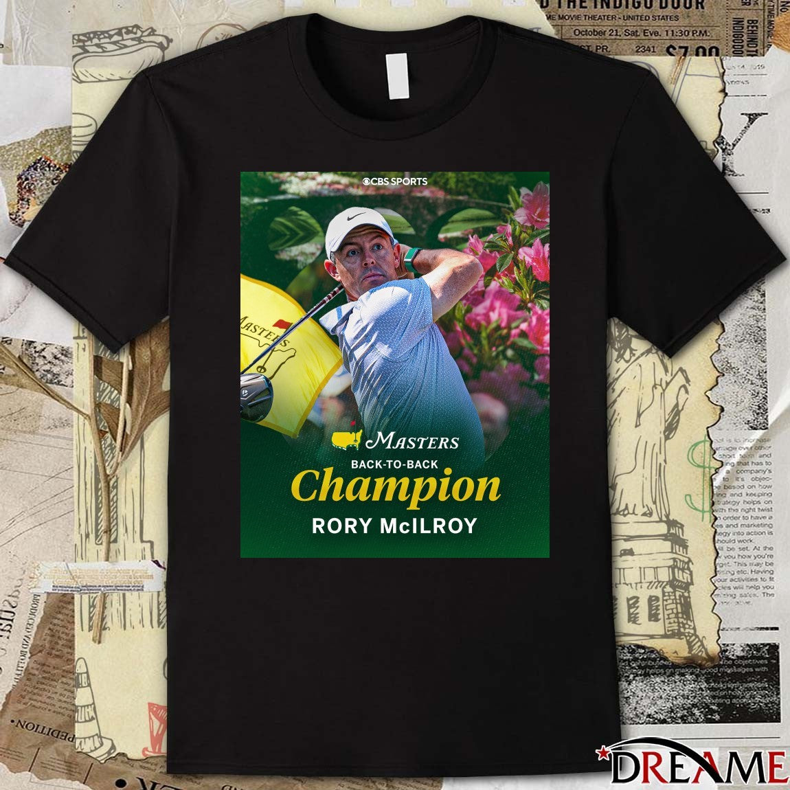 Masters Back To Back Champion Rory McIlroy At Augusta National 2026 Poster t-shirt
