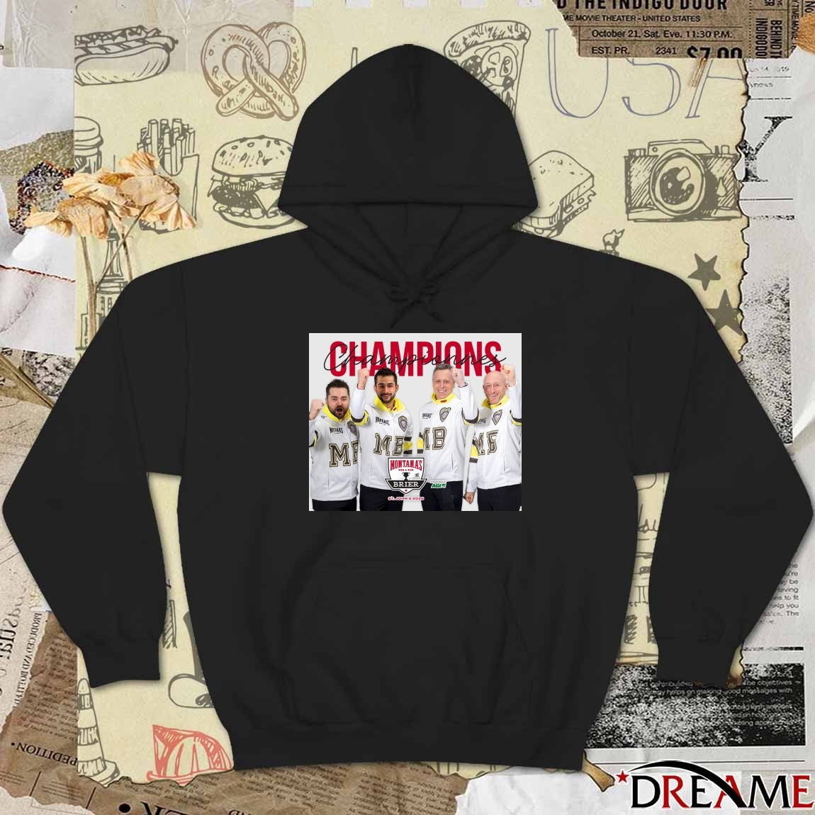 Matt Dunstone, Colton Lott, E.J. Harnden and Ryan Harnden 2026 Montana’s BBQ & Bar Champions Poster t-shirt
