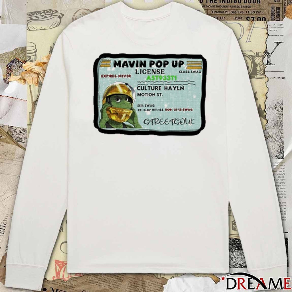 Mavin Pop Up Streetwear License Card Culture Hayln Motion St Graphic t-shirt