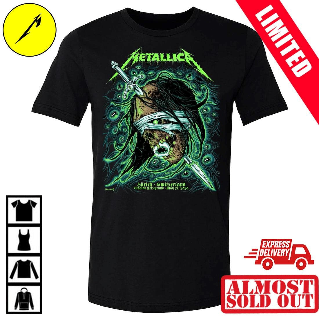 May 27 2026 Metallica Zurich Switzerland Shirt By Mark Richards