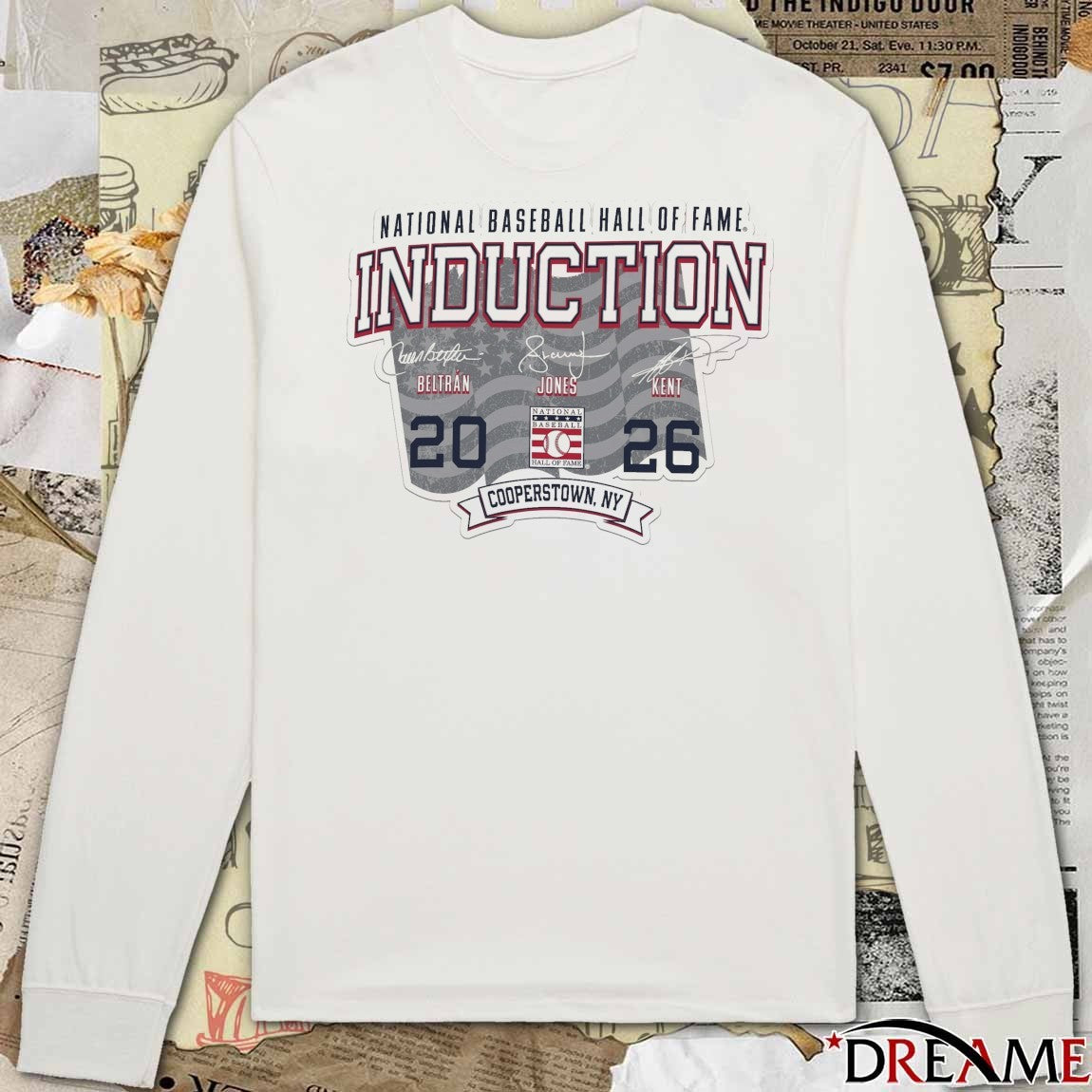 Men’s Champion National Baseball Hall of Fame 2026 Induction Cooperstown NY Roster Signatures t-shirt