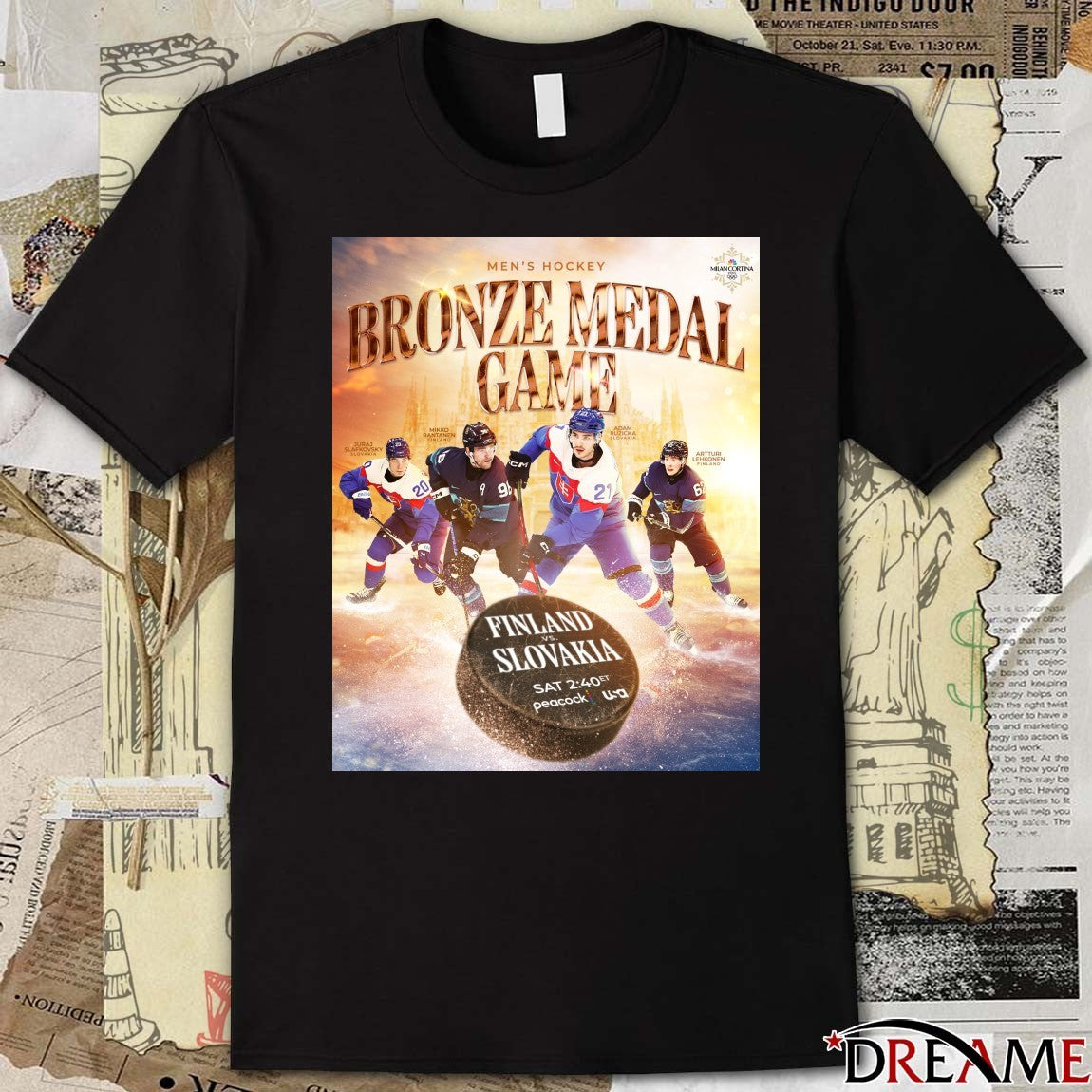 Men’s Hockey Bronze Medal Game Finland Vs Slovakia 2026 Poster t-shirt