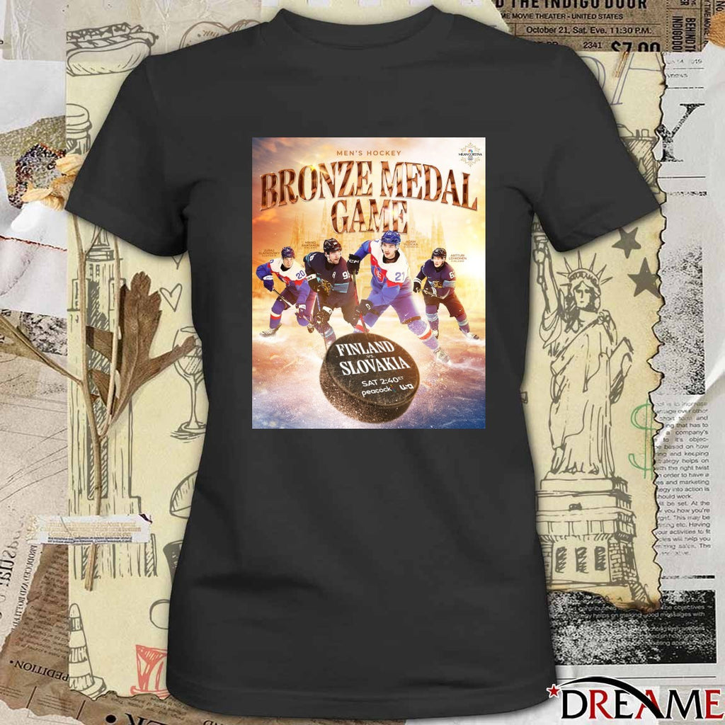 Men’s Hockey Bronze Medal Game Finland Vs Slovakia 2026 Poster t-shirt