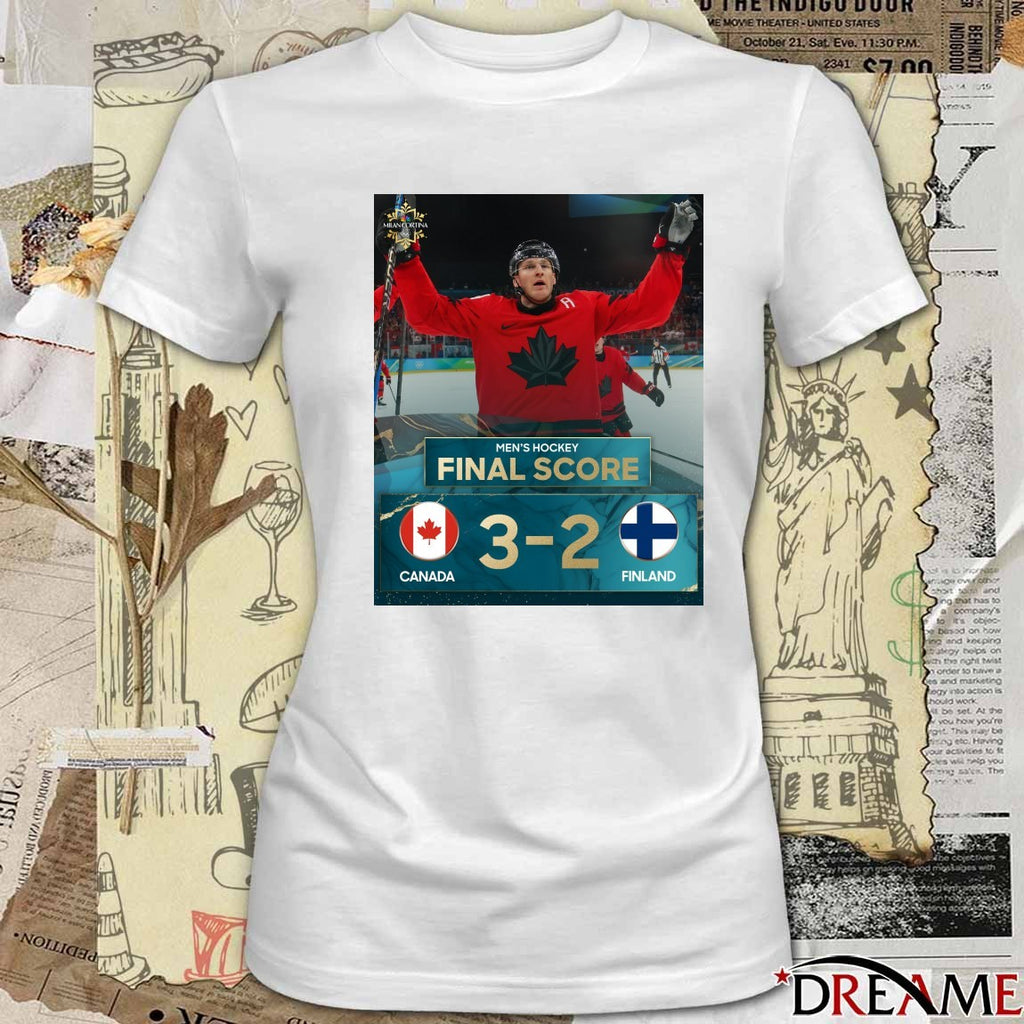 Men’s Hockey Final Score 3-2 Canada Finland Winter Olympics 2026 t-shirt