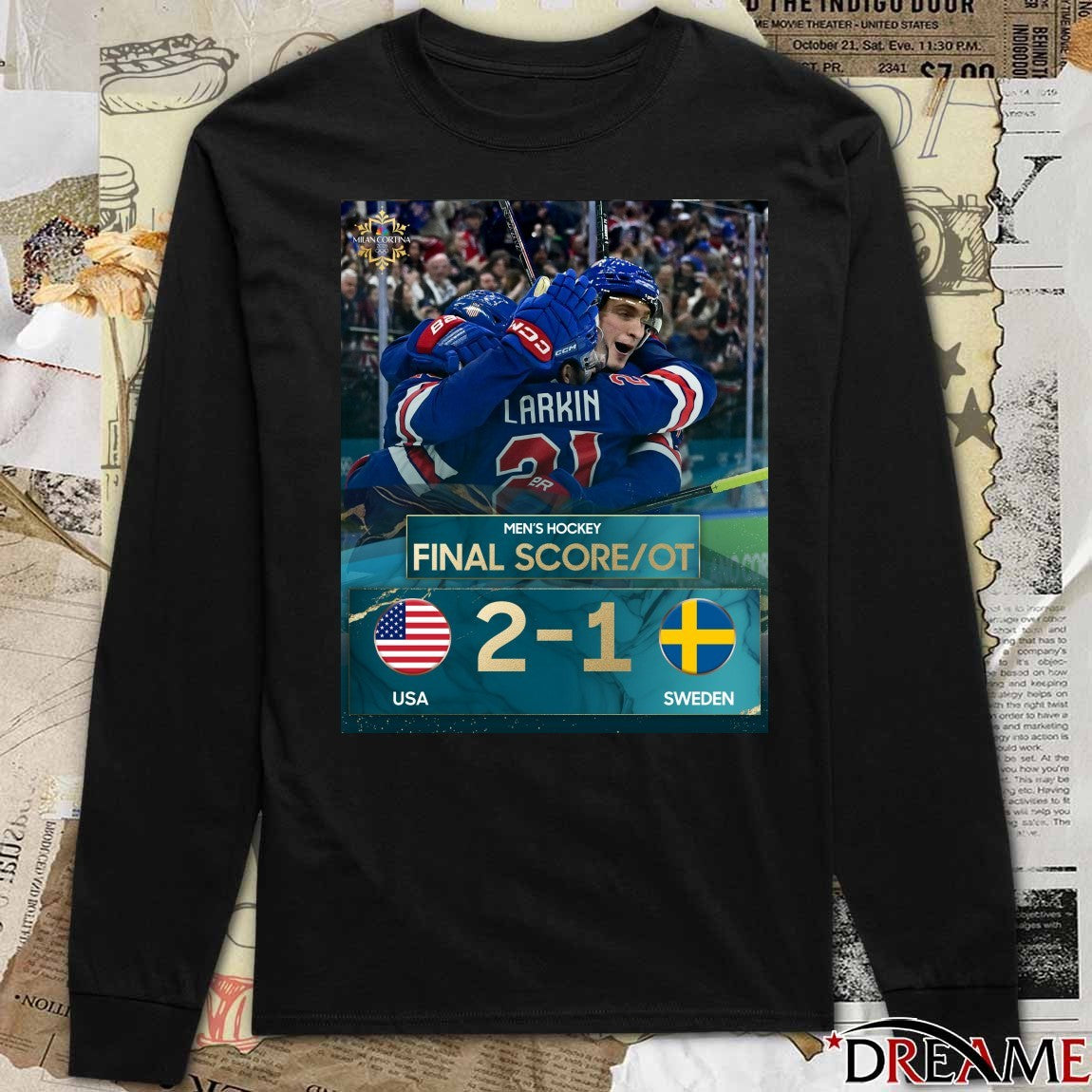 Men’s Hockey Final Score USA 2-1 Sweden 2026 Winter Olympics t-shirt