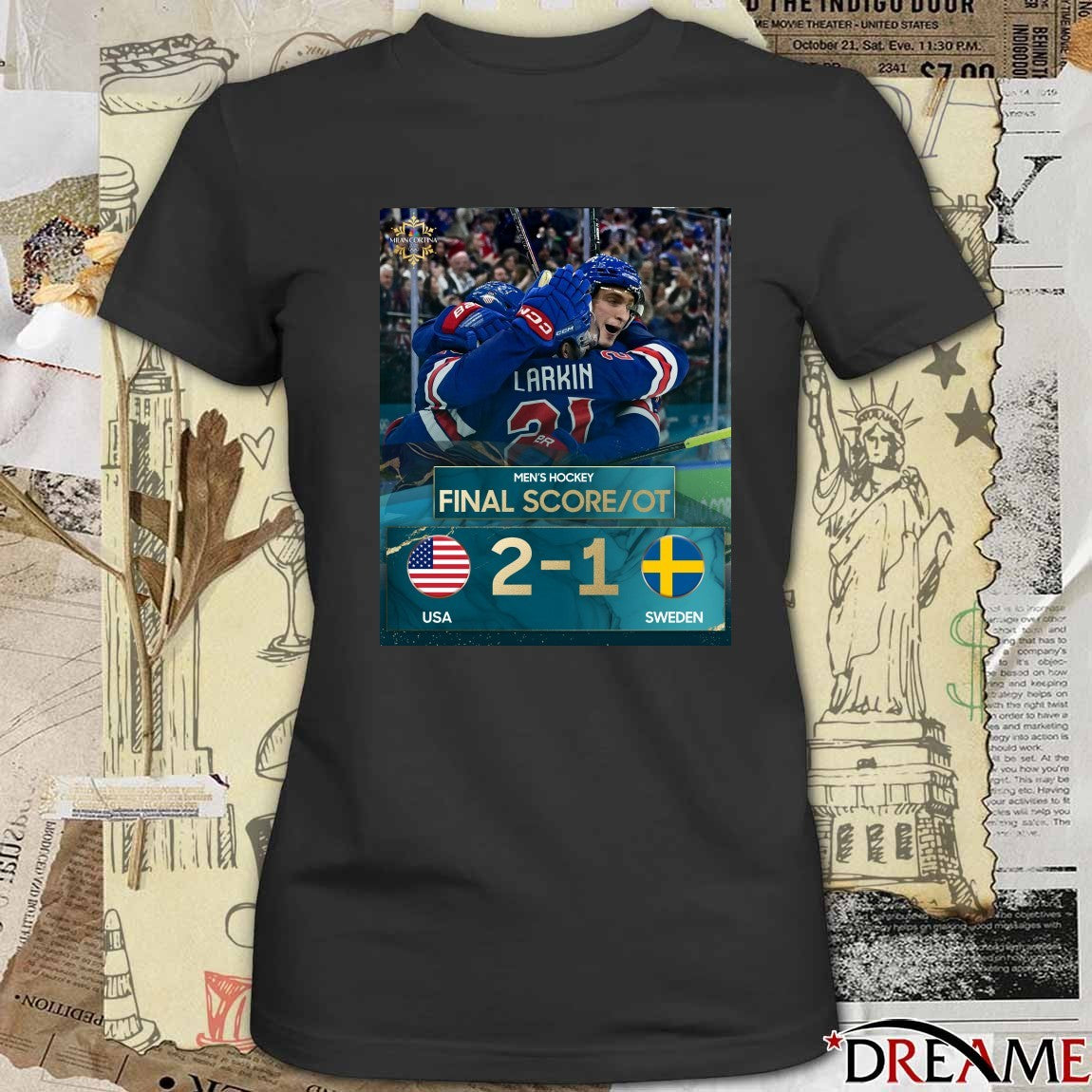 Men’s Hockey Final Score USA 2-1 Sweden 2026 Winter Olympics t-shirt