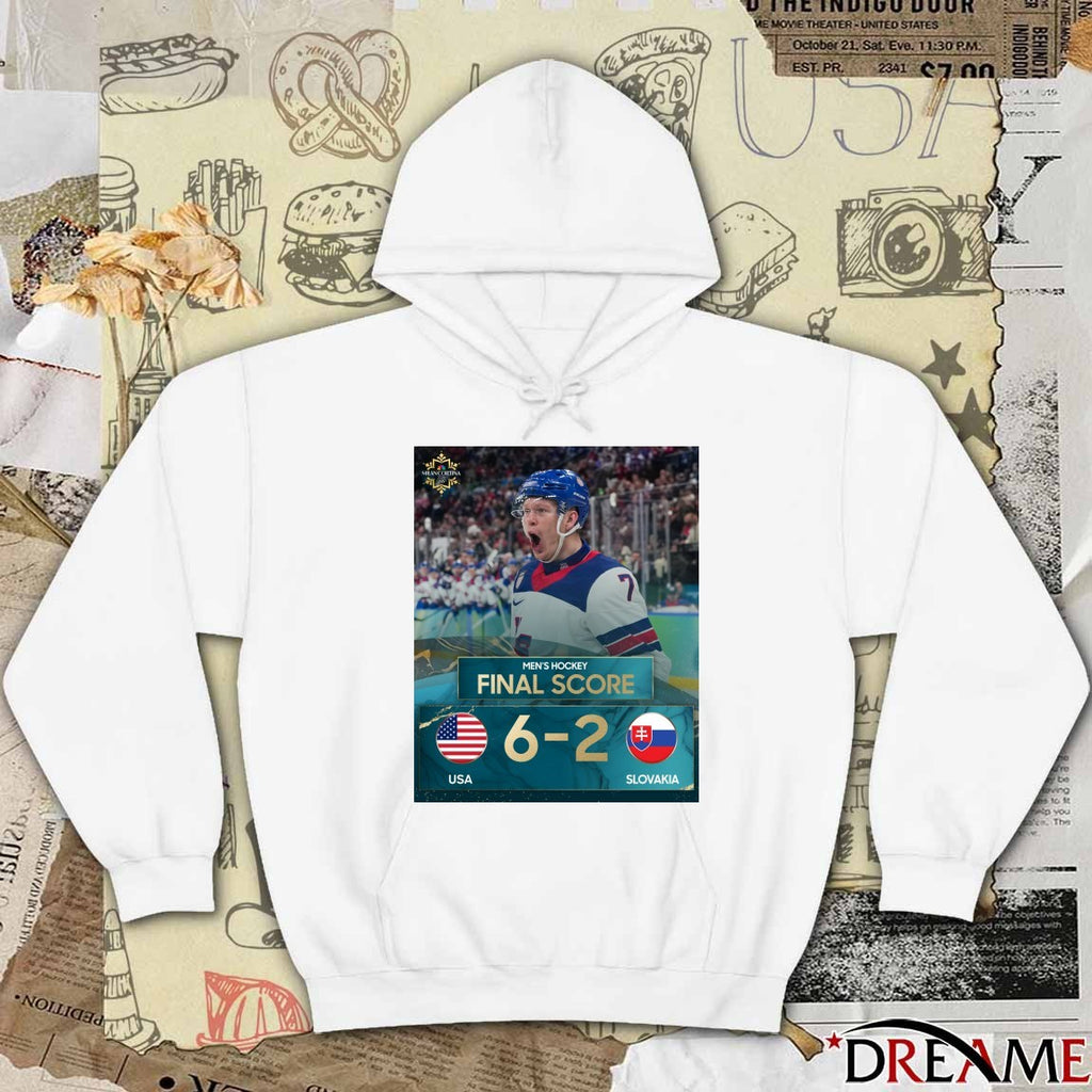 Men’s Hockey Final Score USA 6-2 Slovakia All Gas All Heart Winter Olympics t-shirt