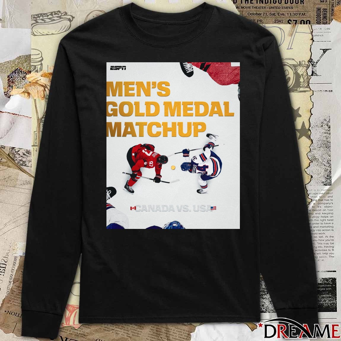 Men’s Hockey Gold Medal Matchup CANADA VS. USA ESPN Poster t-shirt