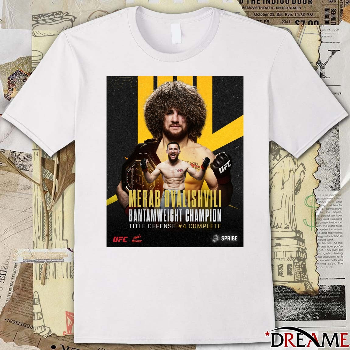 Merab Dvalishvili UFC Bantamweight Champion Title Defense #4 Complete Poster t-shirt