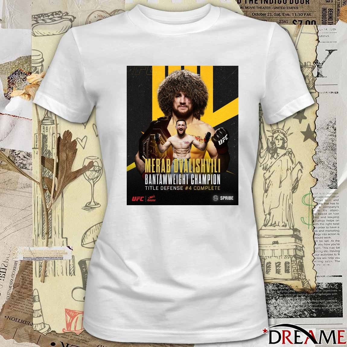 Merab Dvalishvili UFC Bantamweight Champion Title Defense #4 Complete Poster t-shirt