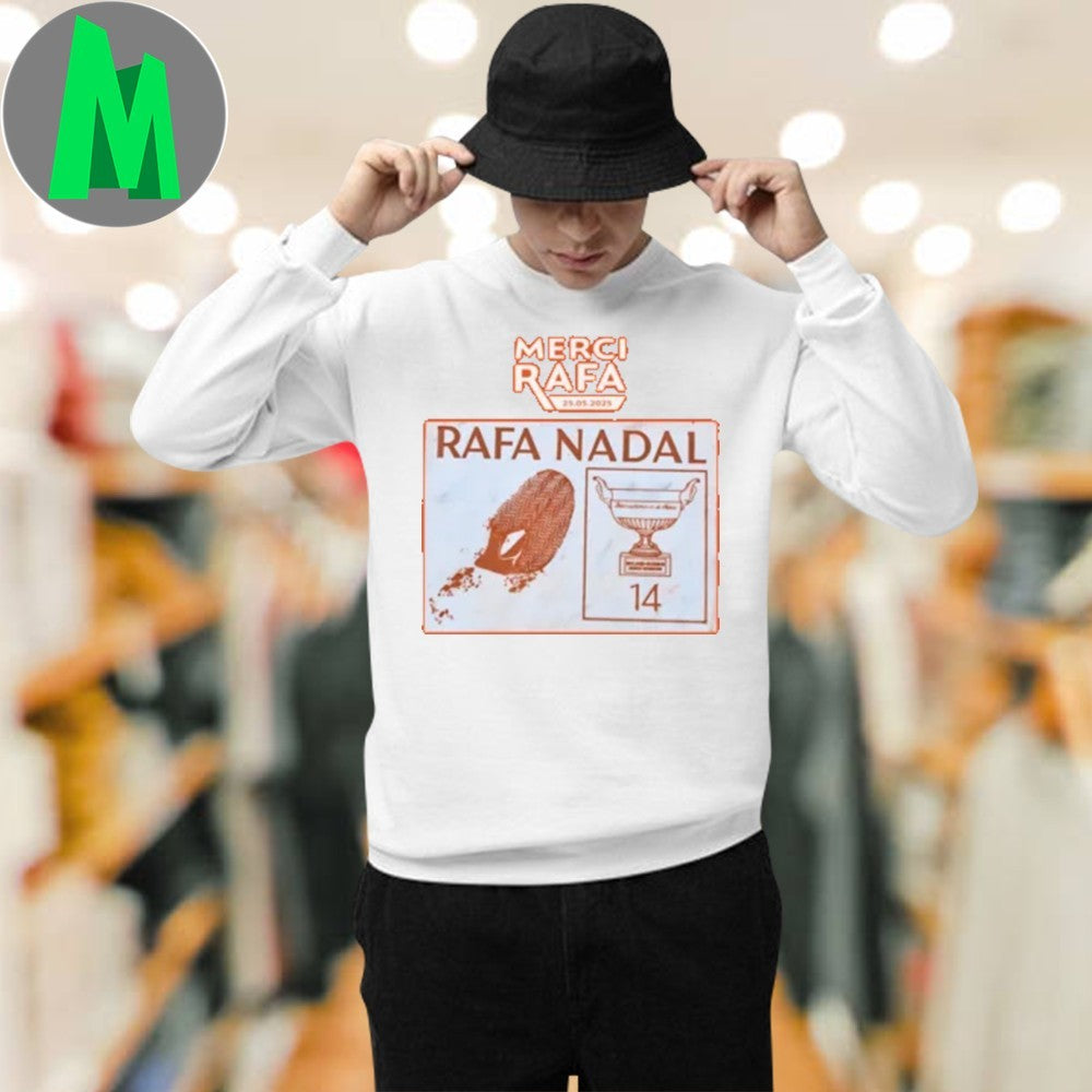 Merci Rafael Nadal Tennis T-Shirt King of Clay Fan Tee