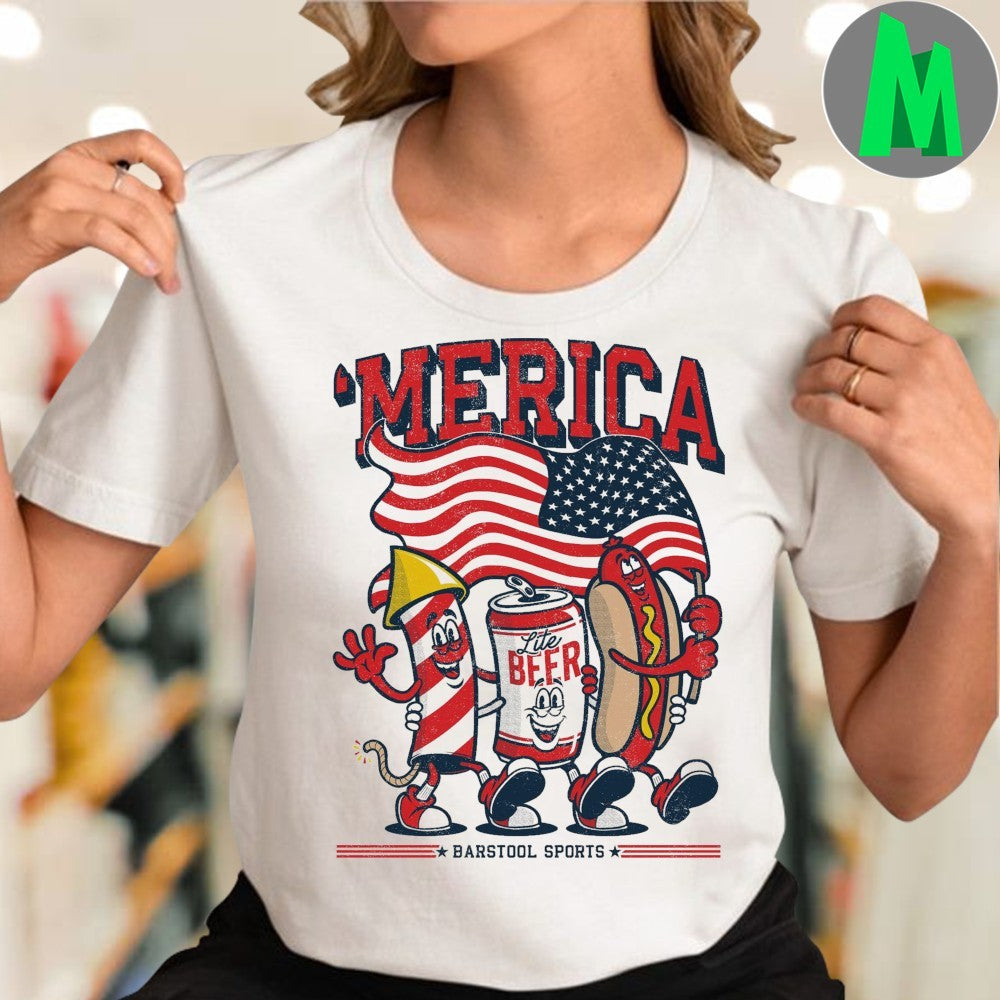 ‘Merica 1776 Barstool Sports Patriotic Pocket T-Shirt