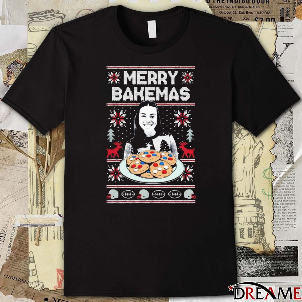 Merry Bakemas Football Ugly Christmas Sweater 2025 t-shirt