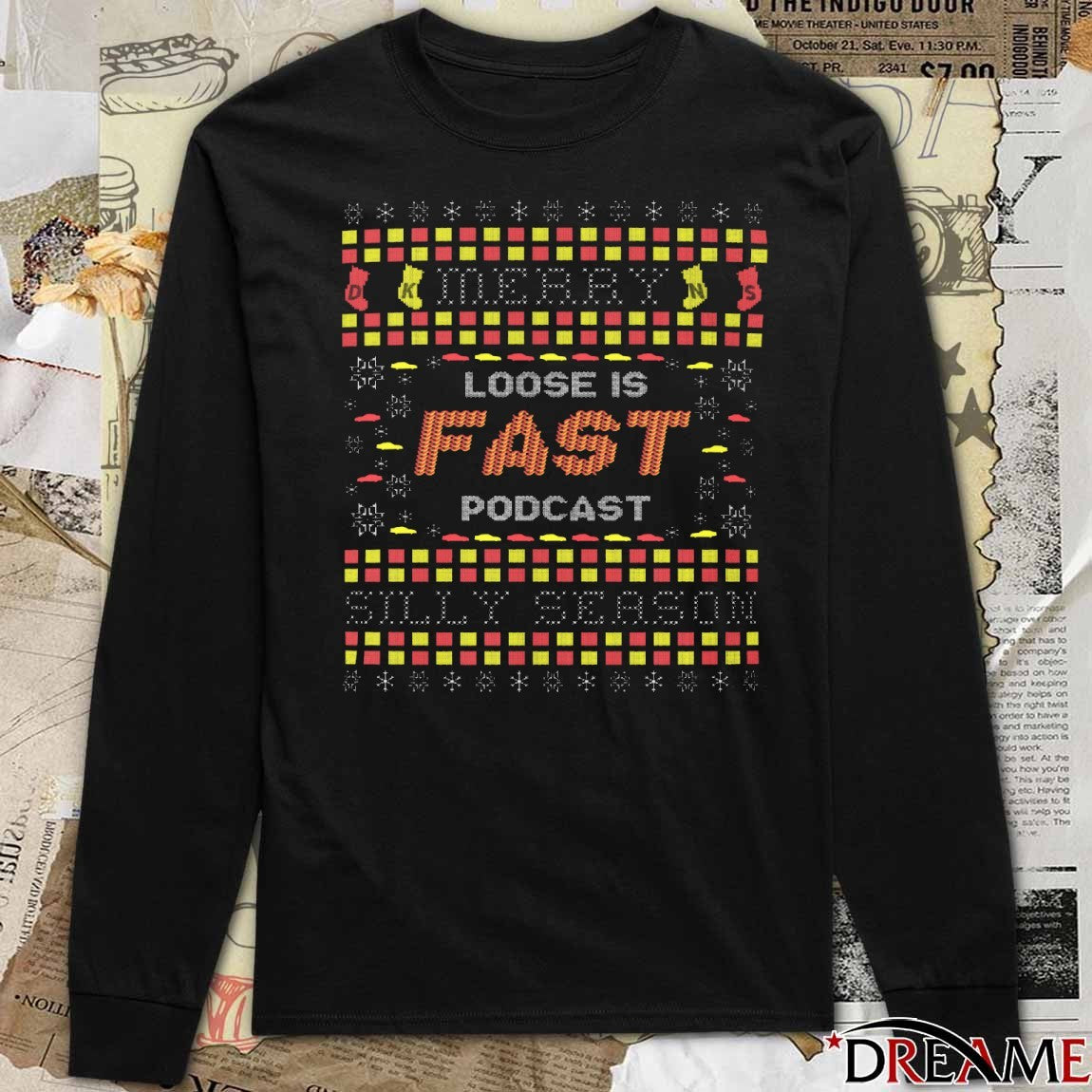 Merry Christmas Loose Is Fast Podcast Silly Season Ugly Sweater 2025 t-shirt