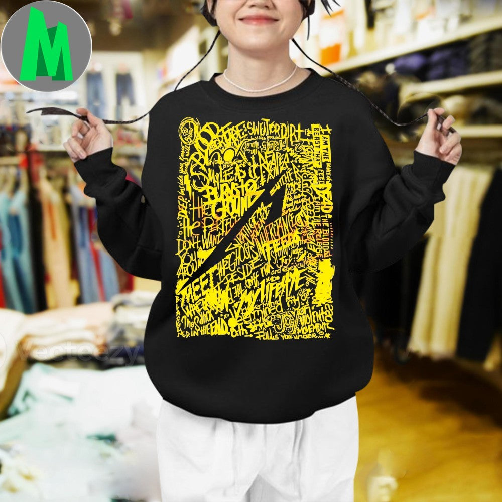 Metallica 72 Seasons Yellow Lyric Typography Shirt