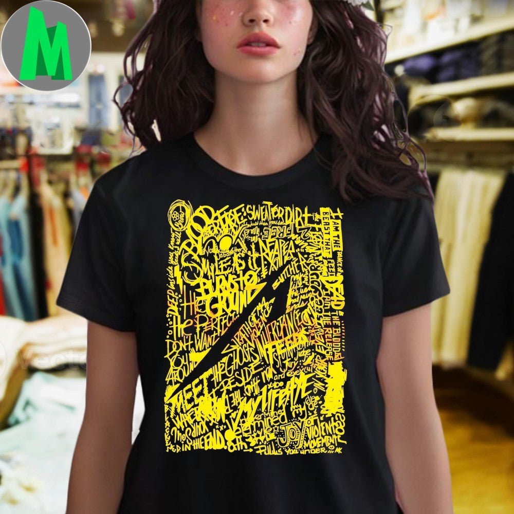 Metallica 72 Seasons Yellow Lyric Typography Shirt