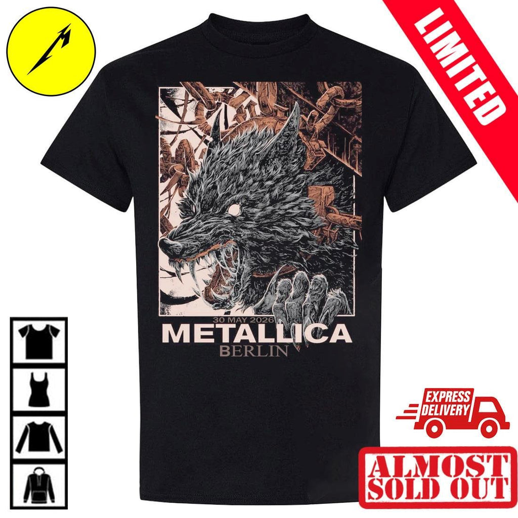 Metallica Berlin Germany 30 May 2026 Wolf Art Shirt Official