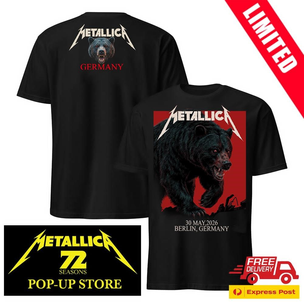 Metallica Berlin Olympiastadion 30.5.2026 Tour Poster 2-Sided Shirt Janta Island