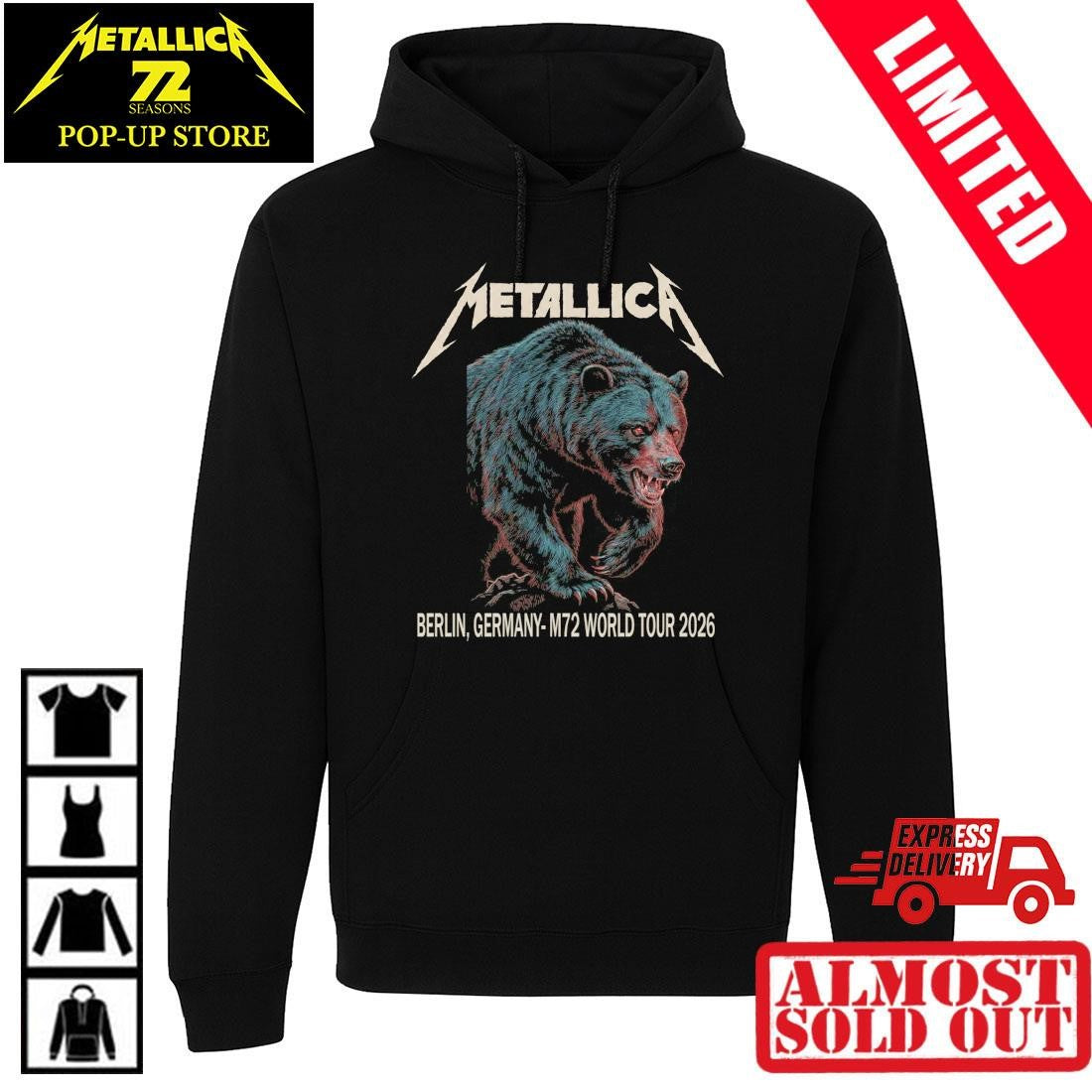 Metallica Black Bear Berlin 30.5.2026 Concert Shirt By Janta Island