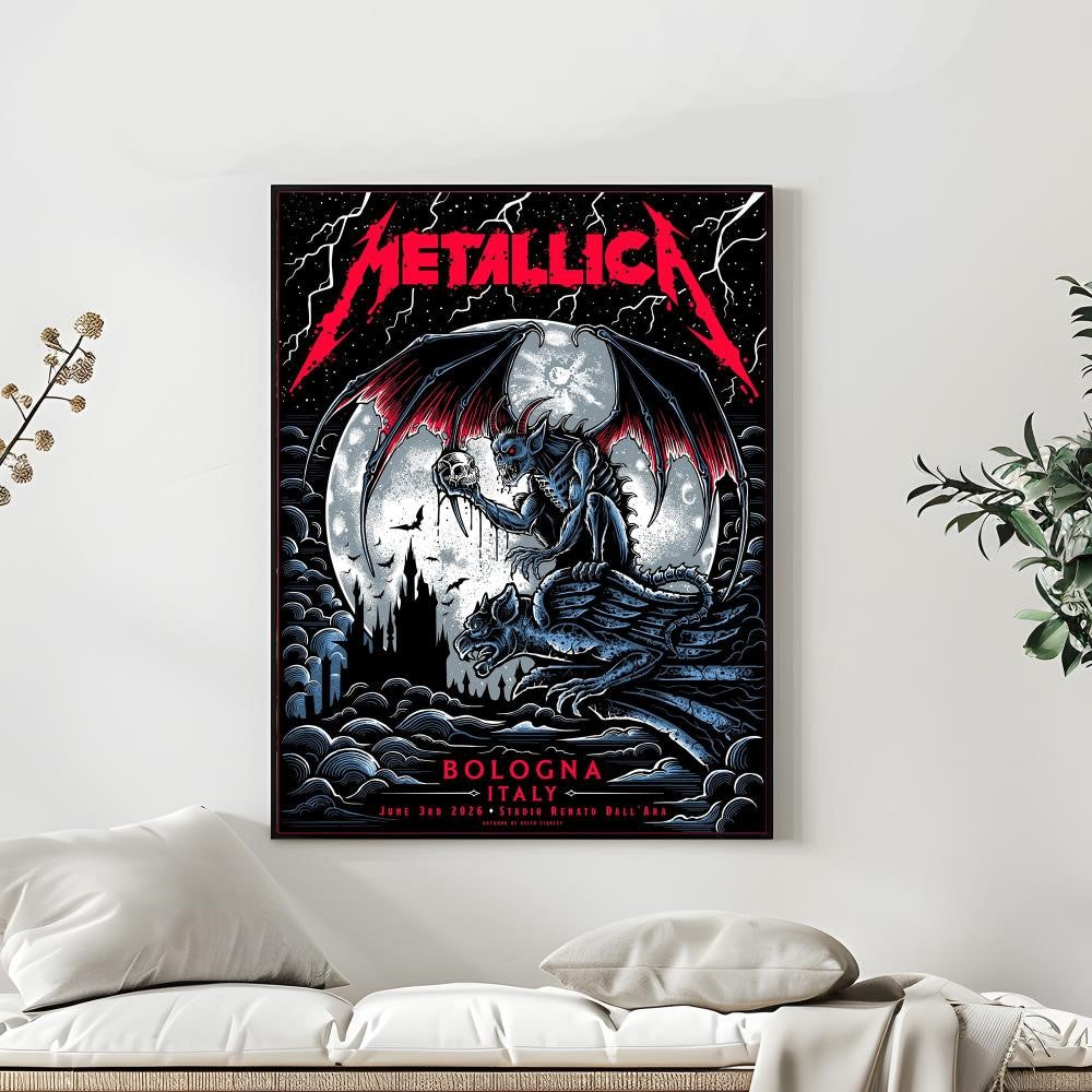 Metallica Bologna Italy June 3 2026 Stadio Renato Dall’Ara Concert Poster