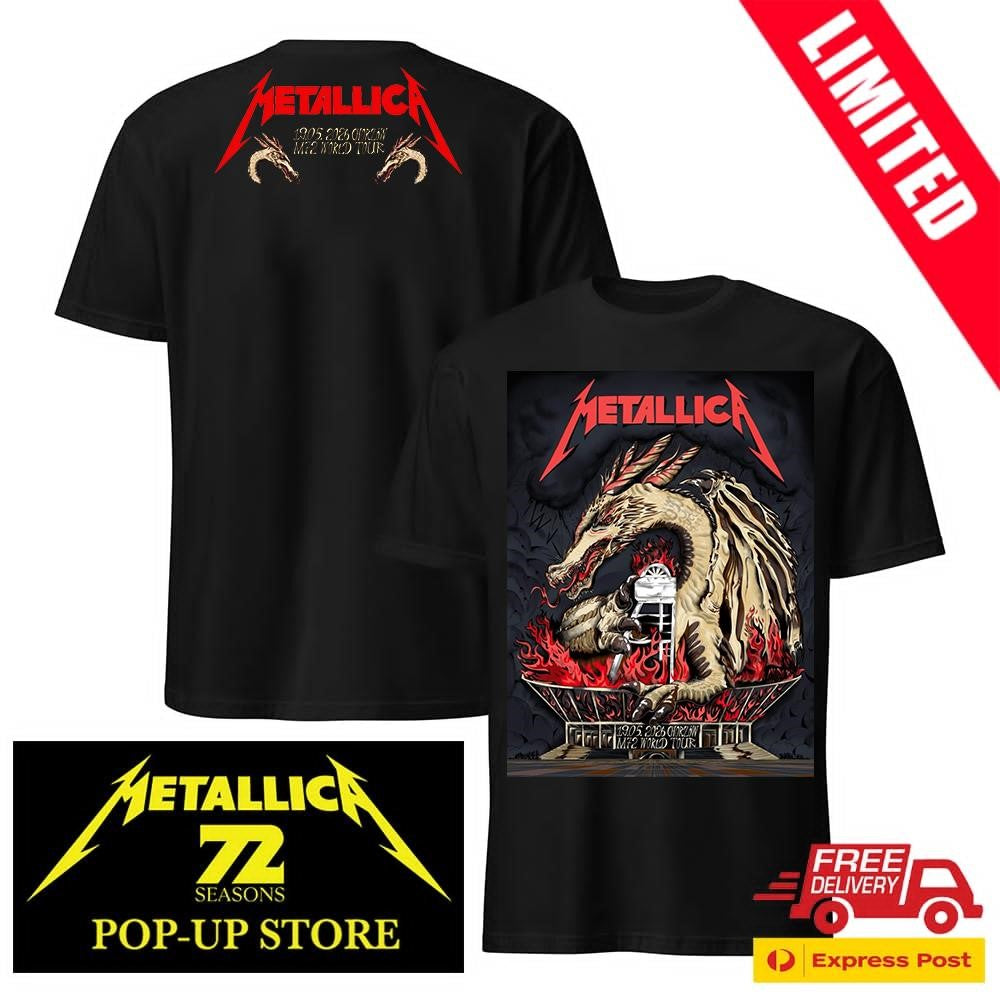 Metallica Chorzow 2026 Pop-Up Shop Official Merchandise – Two-Sided Polish Dragon Shirt by Karol Banach