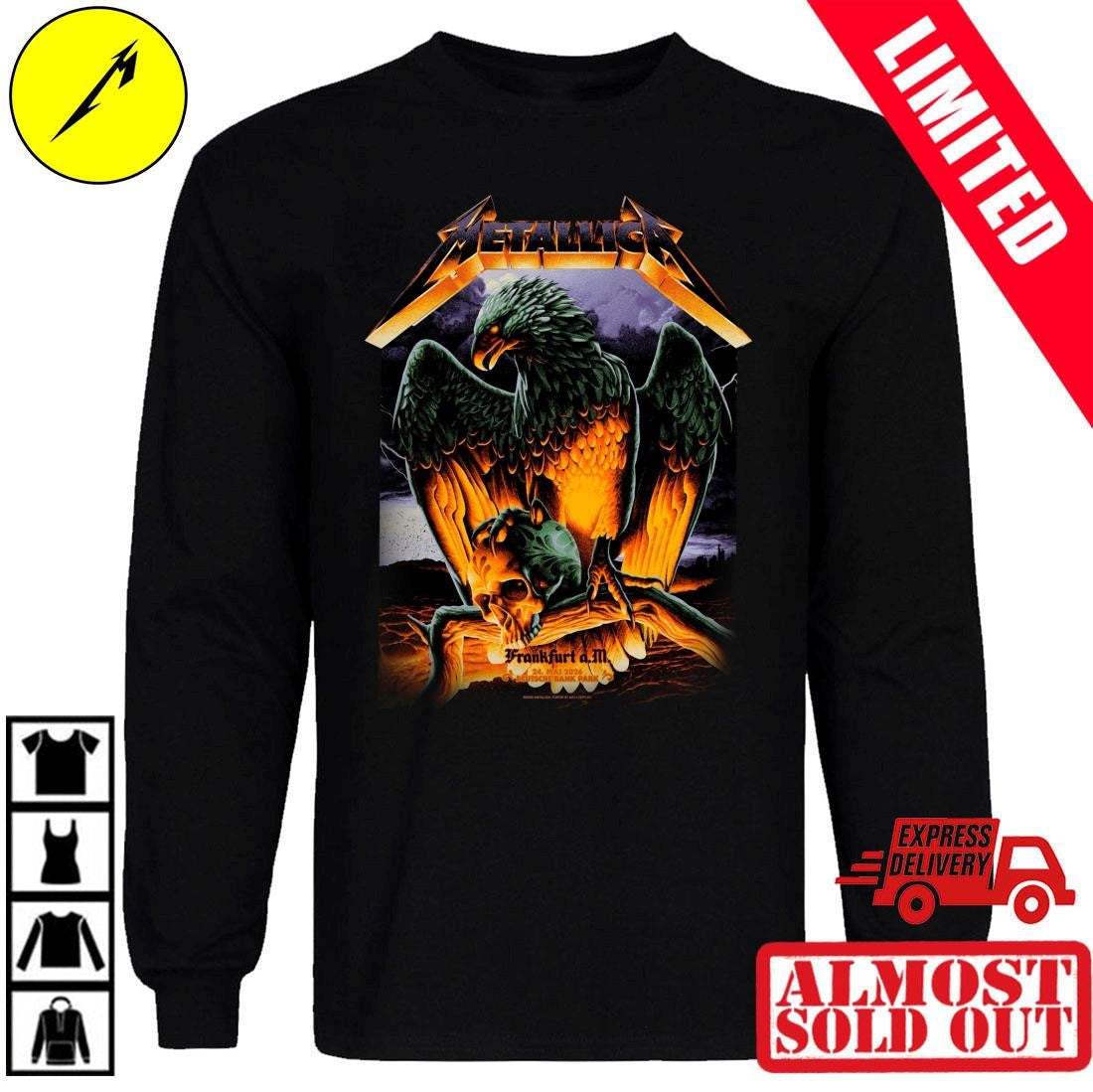 Metallica Deutsche Bank Park 2026 M72 Frankfurt May 22nd Limited Pop Up Shirt