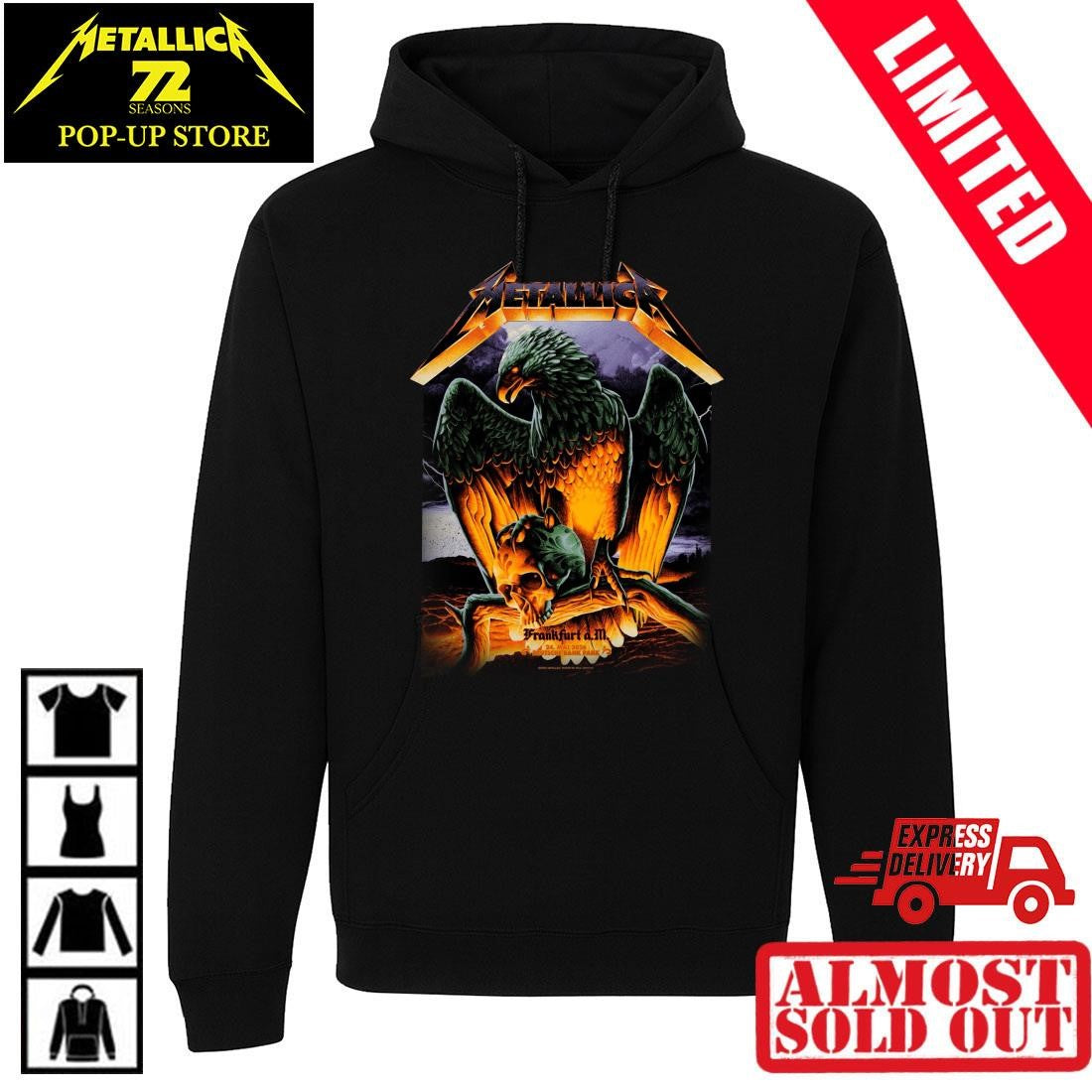 Metallica Deutsche Bank Park 2026 M72 Frankfurt May 22nd Limited Pop Up Shirt