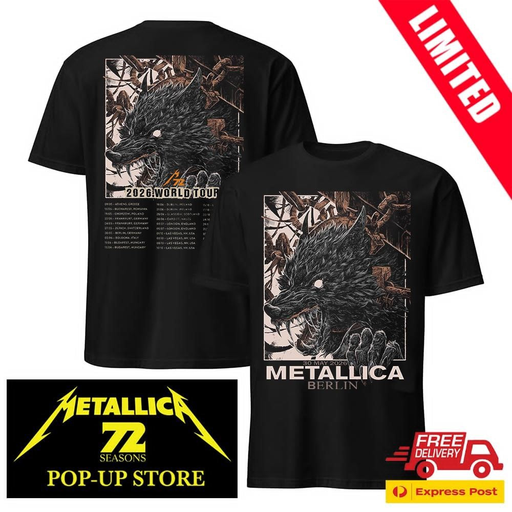 Metallica Janta Island Wolf Art Shirt Two Sides Berlin Official