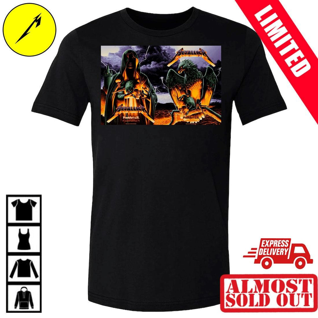 Metallica Live In Frankfurt Germany May 22 & 24 2026 Shirt Grim Reaper & Eagle Combined By Max Löffler Deutsche Bank Park Merch Tee
