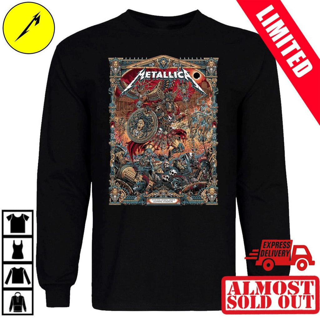 Metallica M72 Athens 2026 Warrior Medusa Shield Shirt By Juan Ma Orozco – Greece Olympic Stadium May 9 Tour Concert Merchandise T-Shirt