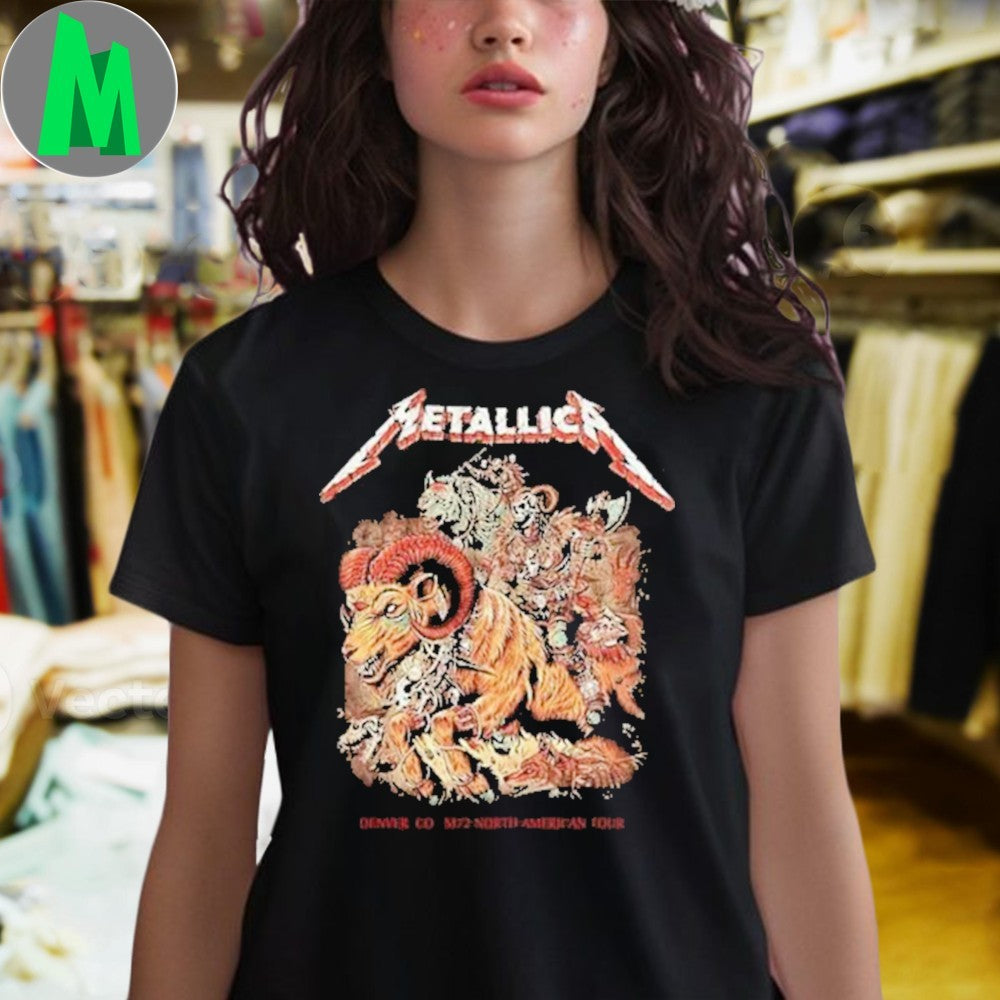 Metallica M72 Denver 2025 Venue Tee Night 2 In Denver CO On June 29 At Empower Field at Mile High Infernal Ride Merchandise Shirt