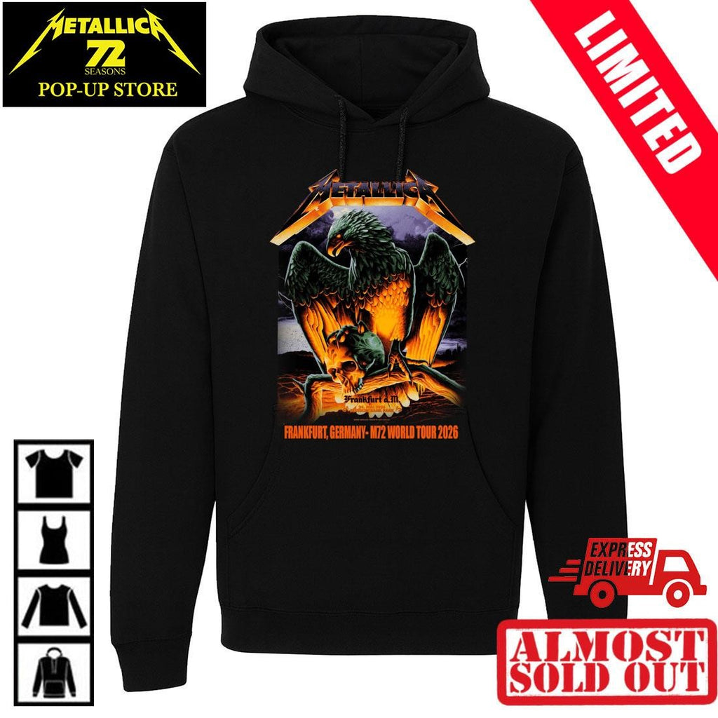 Metallica M72 Frankfurt 2026 Eagle & Skull Graphic Shirt By Max Loeffler – Germany Deutsche Bank Park May 24 Tour Concert Merchandise Tee
