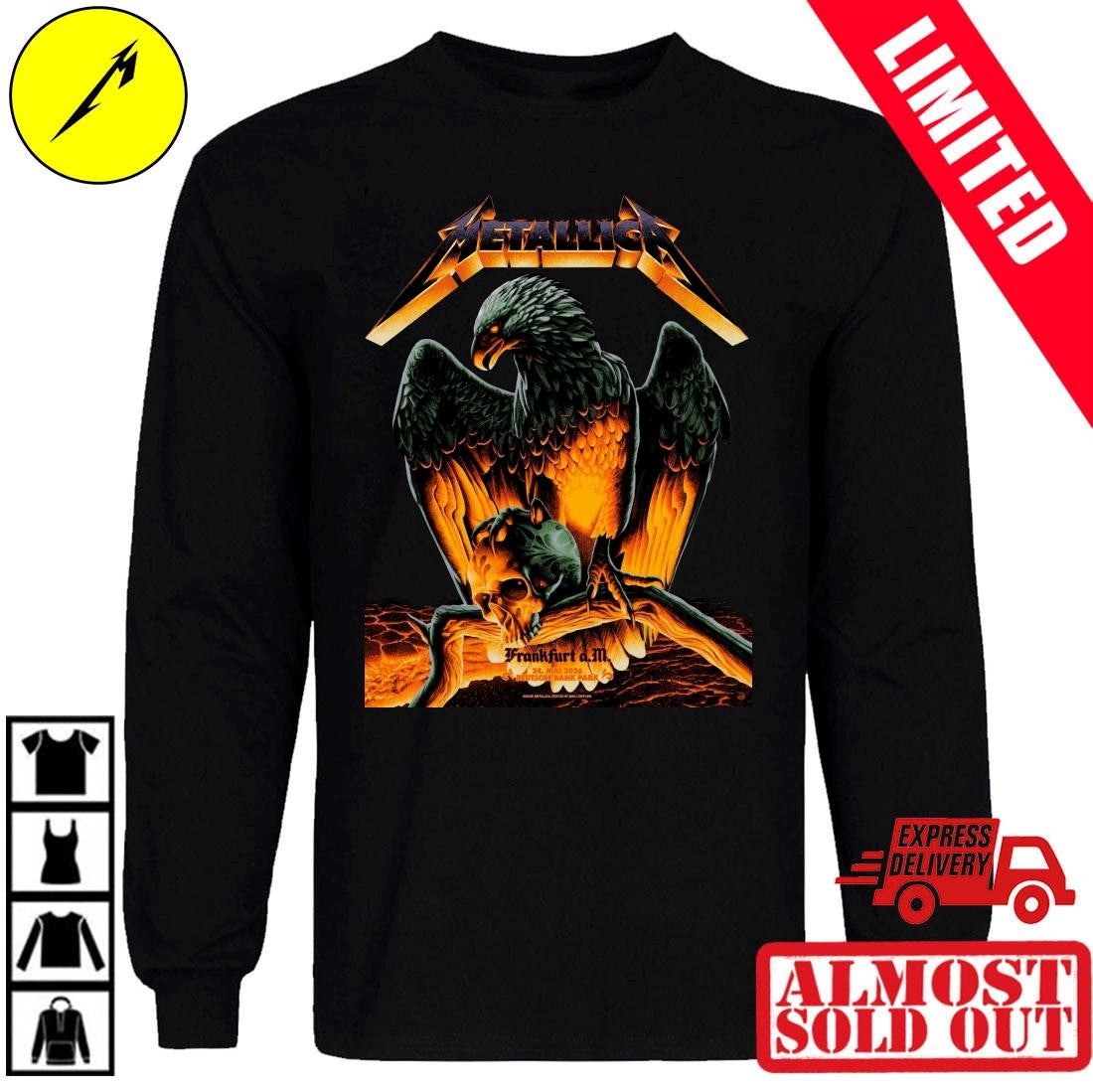 Metallica M72 Frankfurt am Main 2026 Eagle & Skull Graphic Shirt By Max Loeffler – Germany Deutsche Bank Park May 24 Tour Concert Tee
