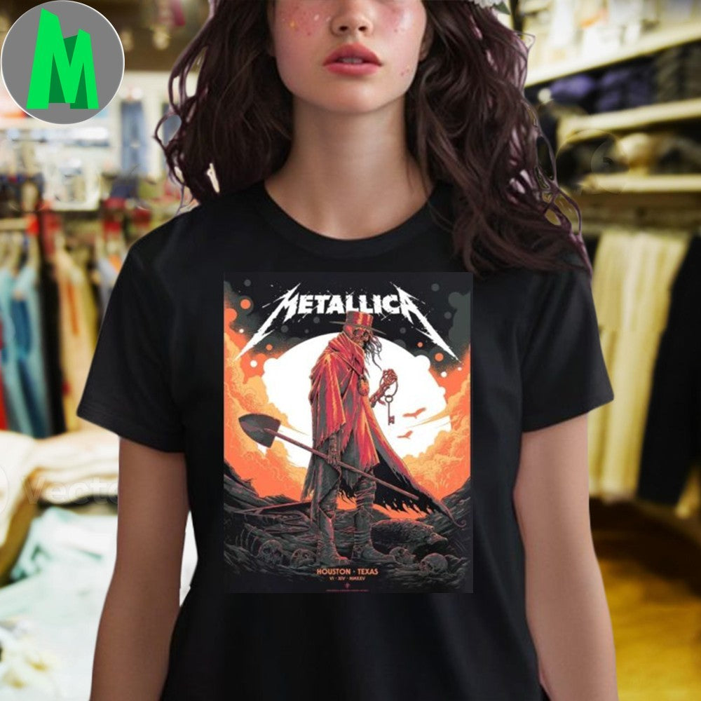 Metallica M72 Houston 2025 Pop Up Shop Poster In Texas At NRG Stadium On June 14 2025 Shirt