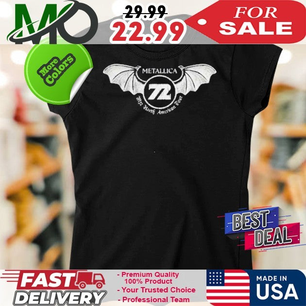 Metallica M72 North American Tour Shop Merch Schedule Two Sided Shirt