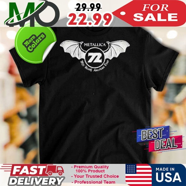 Metallica M72 North American Tour Shop Merch Schedule Two Sided Shirt