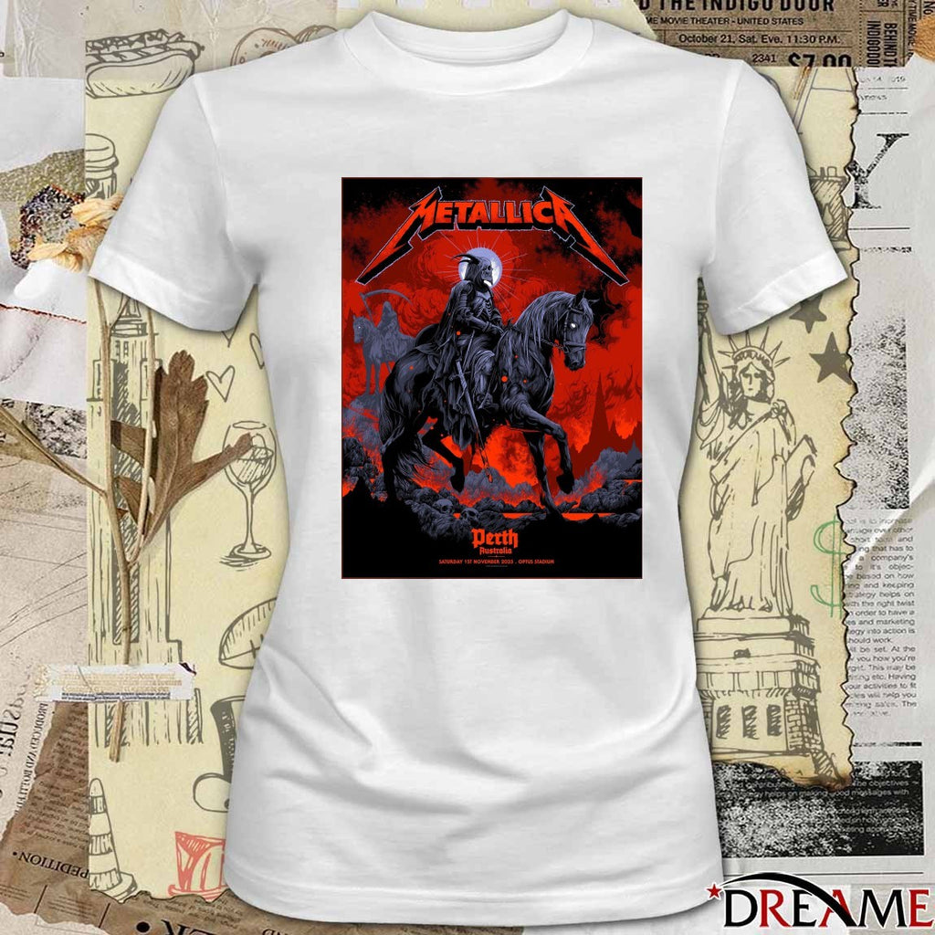 Metallica M72 Perth Australia Saturday 1st November 2025 Optus Stadium Poster t-shirt
