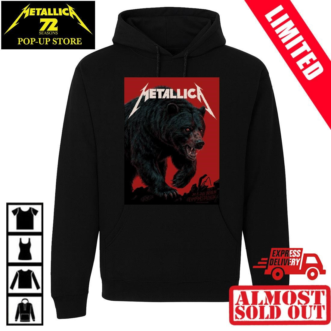 Metallica M72 Pop-Up Shop Berlin 2026 Bear Poster Tee Janta Island