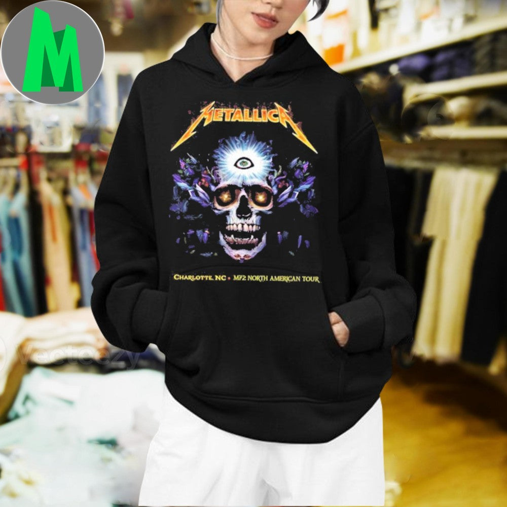 Metallica M72 World Tour Charlotte 2025 Concert T-Shirt Skull Graphic Heavy Metal Band Apparel