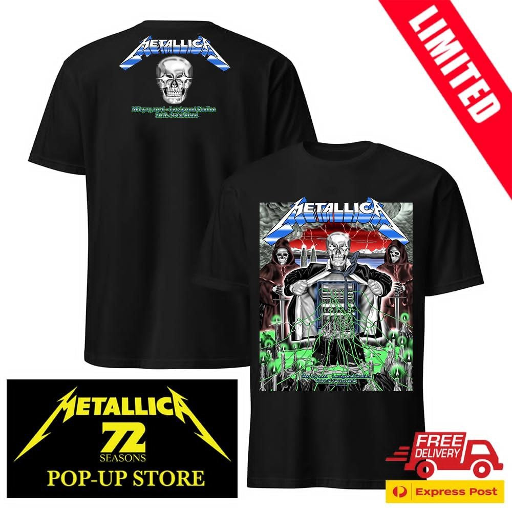Metallica M72 World Tour Zürich Switzerland May 27 2026 Pop-Up Shop Two Sides Shirt