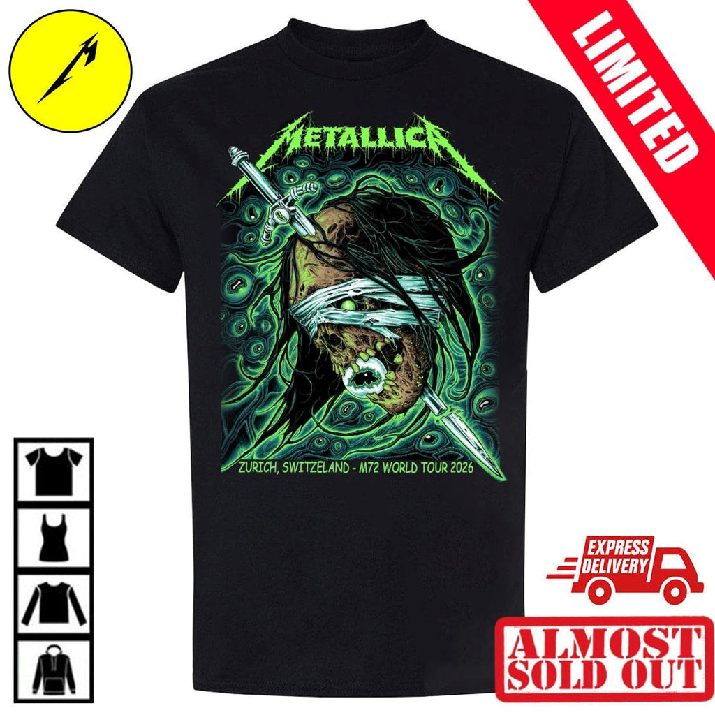 Metallica M72 Zurich Limited Pop-up Shop Poster For Zurich Switzerland At Stadion Letzigrund On May 27 2026 Art By Mark Richards Shirt