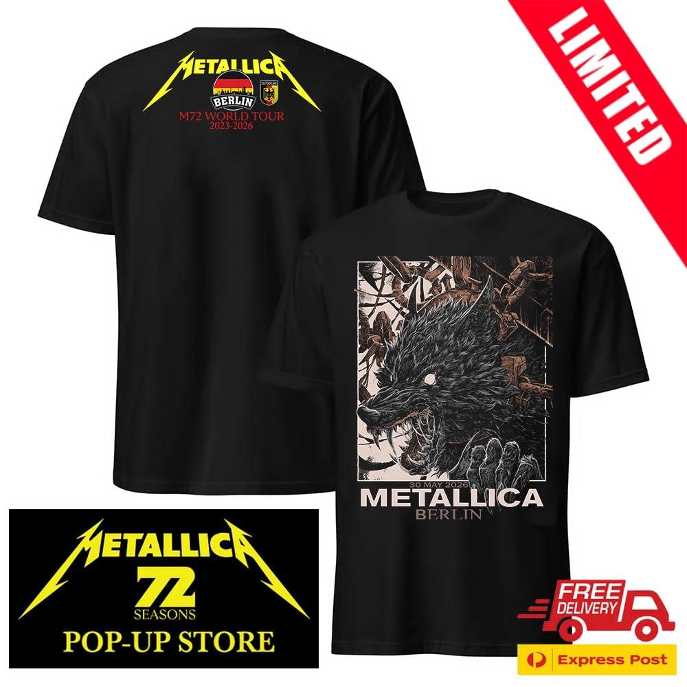Metallica Pop-Up Shop Official Merch Two Sides Shirt Berlin 2026