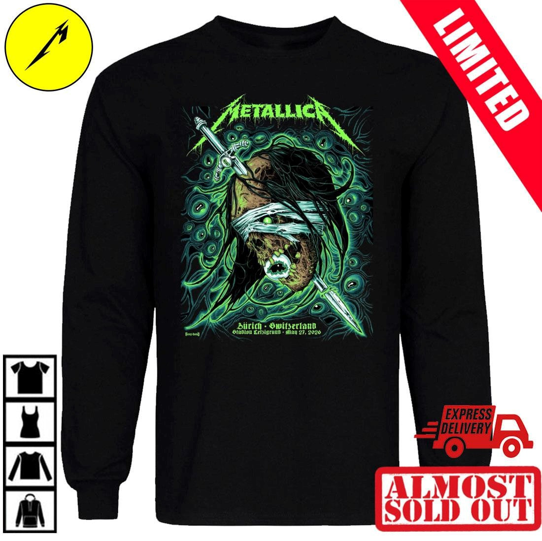 Metallica Zurich Switzerland May 27 2026 Shirt By Mark Richards