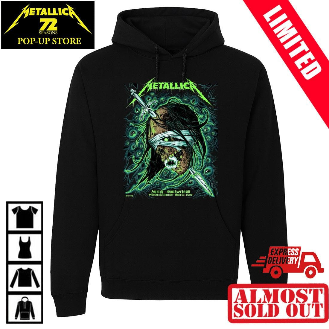 Metallica Zurich Switzerland May 27 2026 Shirt By Mark Richards