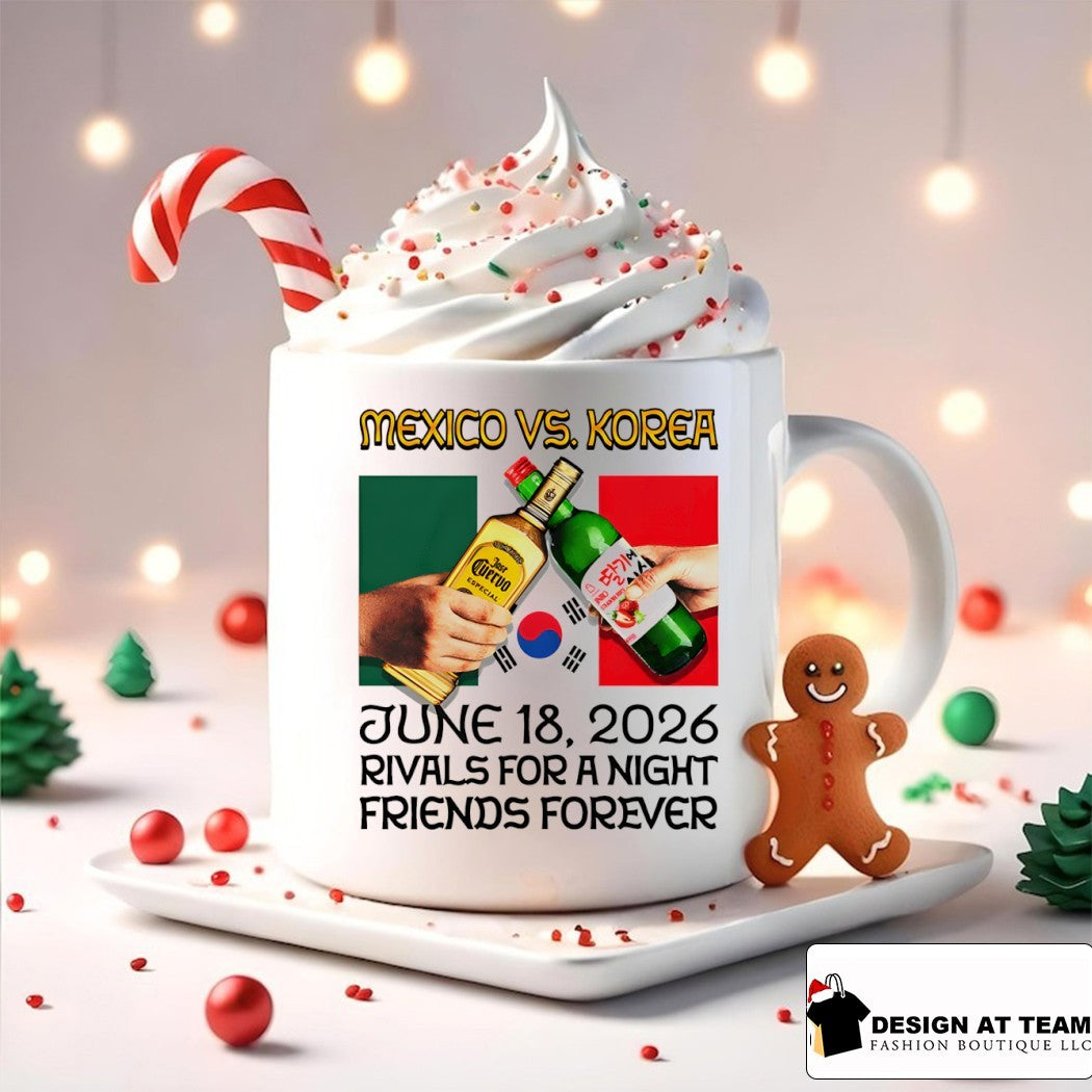 Mexico vs. Korea World Cup Football Match Rivals for a Night Friends Forever shirt