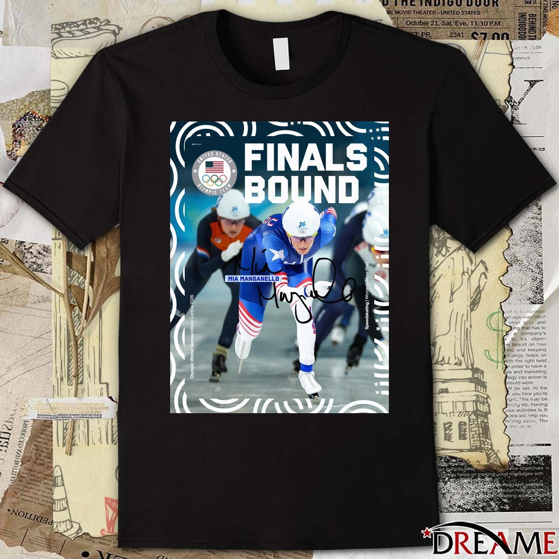 Mia Manganello Finals Bound Women’s Mass Start Olympic Winter Games Milano Cortina 2026 Signature Poster t-shirt